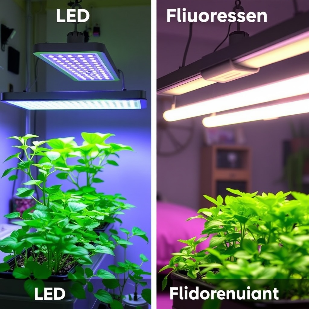 LED vs. Fluorescent: Which is Best for Your Home Hydroponics?