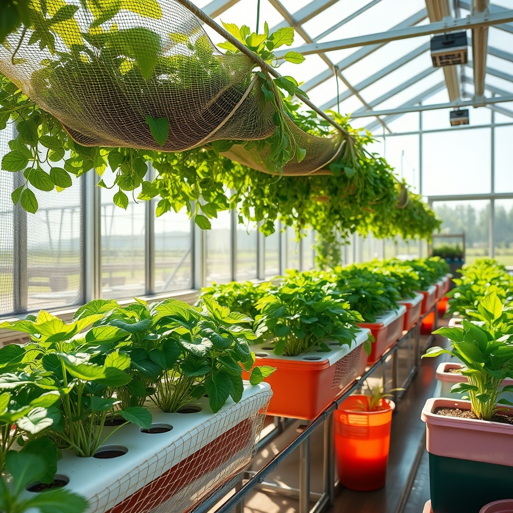 Biodegradable Nets and Trellises for Hydroponic Plants